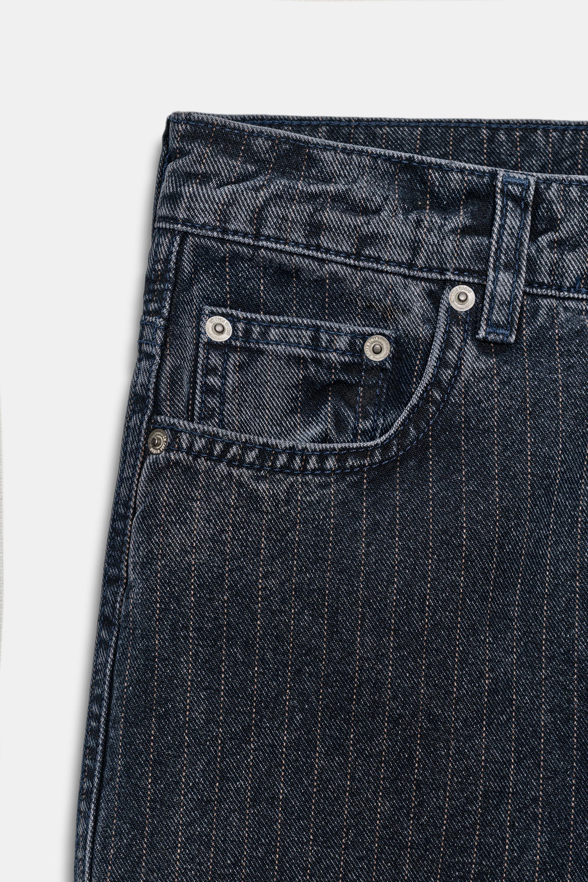 ZW COLLECTION HIGH-WAIST STRIPED FLARE JEANS